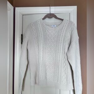 J. Crew Factory Cream Cable Knit Sweater